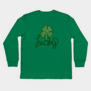 Lucky Shamrock Kids Long Sleeve T-Shirt